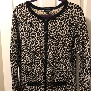 Lands End leopard cardigan - XL